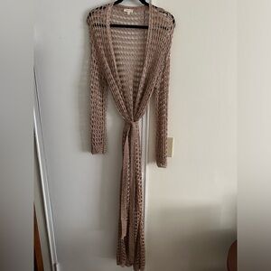 Gorgeous metallic bronze mesh sweater